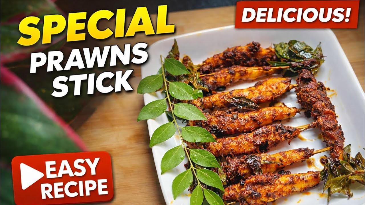 Special Prawns Stick 🦐🔥 | Crispy Kerala Style Prawns Fry Recipe@YAASHdiaries 