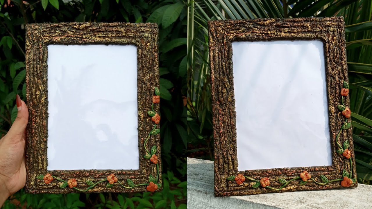 Photo frame | photo frame making at home | cardboard photo frame | frame making | tissue paper frame