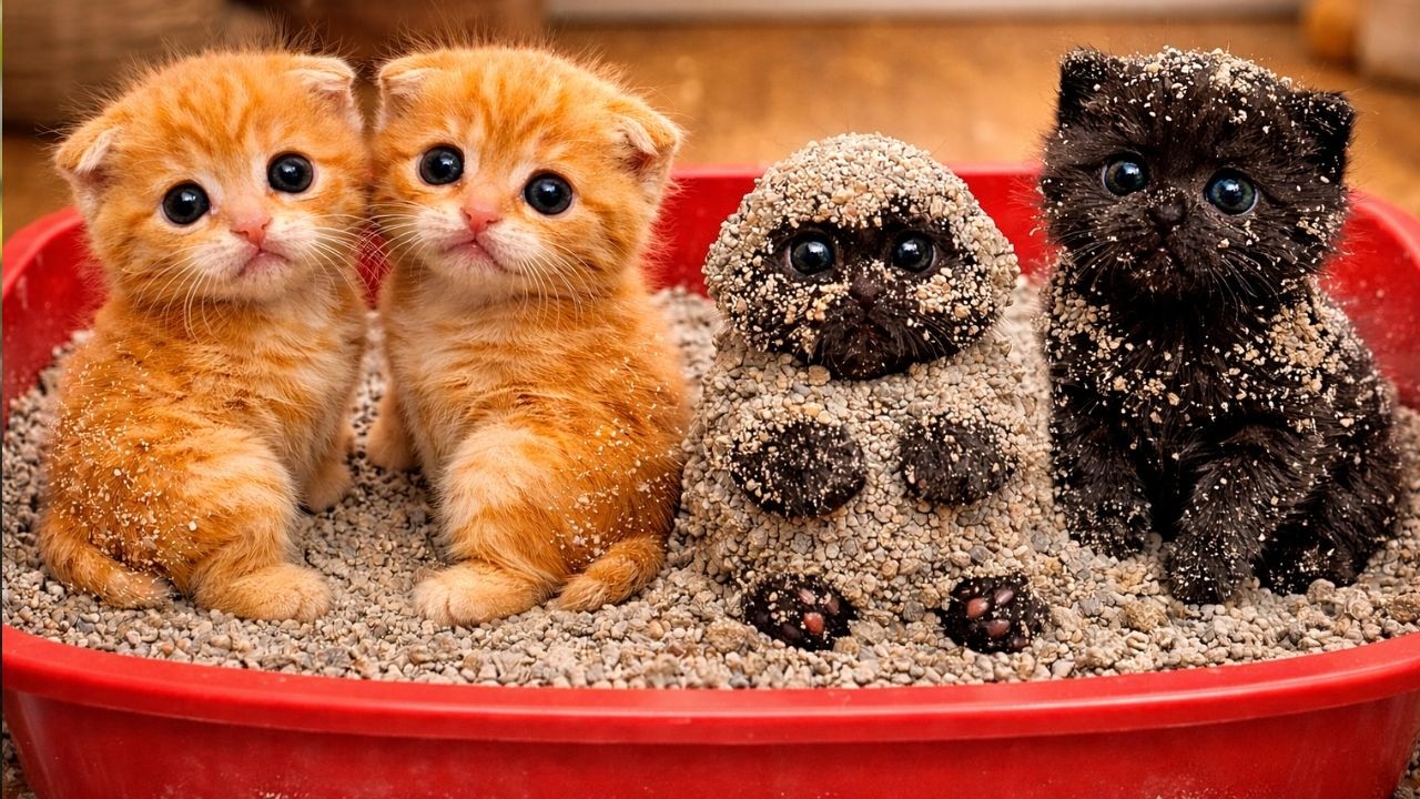 Papa Cat’s Funniest Adventure: Teaching His Kittens How to Be Real Cats! 🐾❤️
