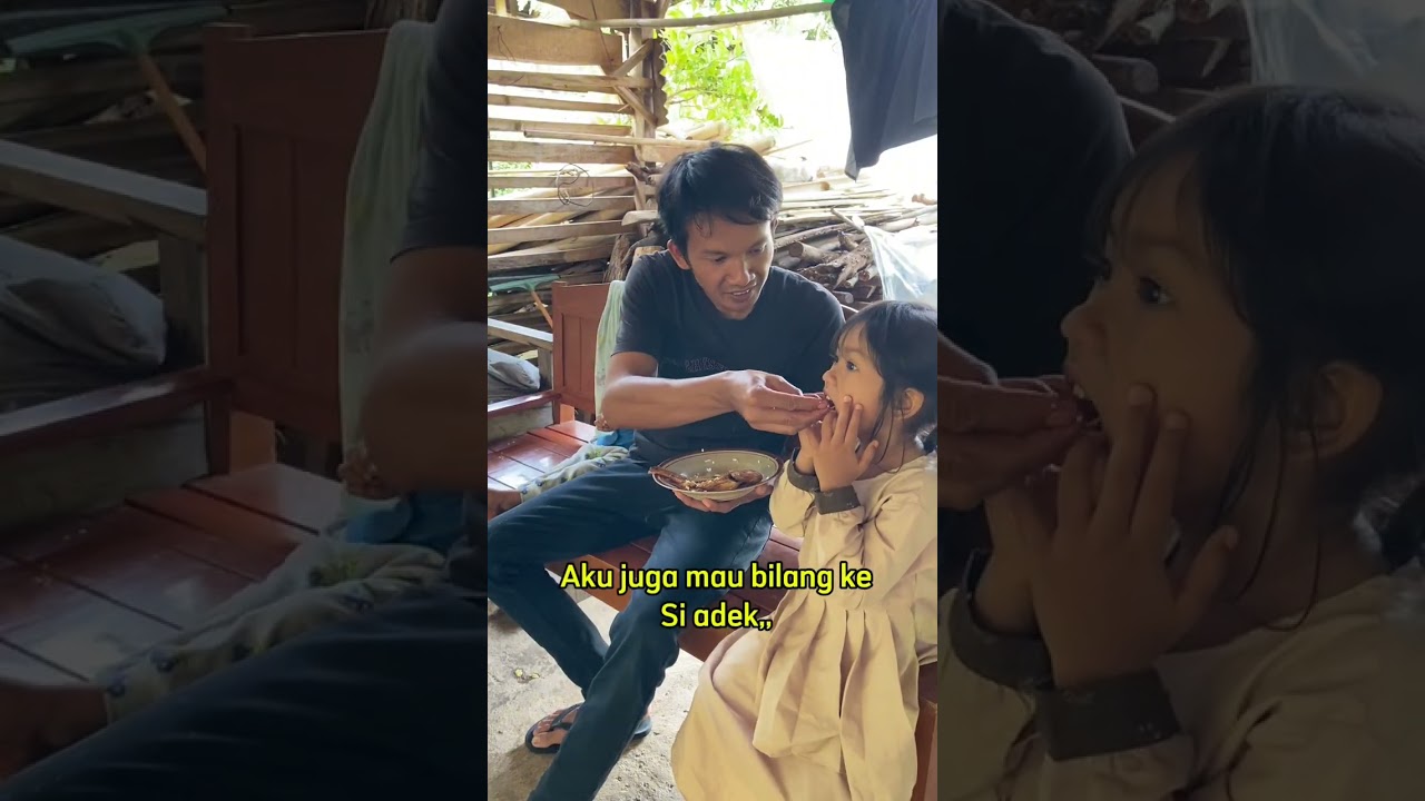 Makan pakai ikan sisa anak