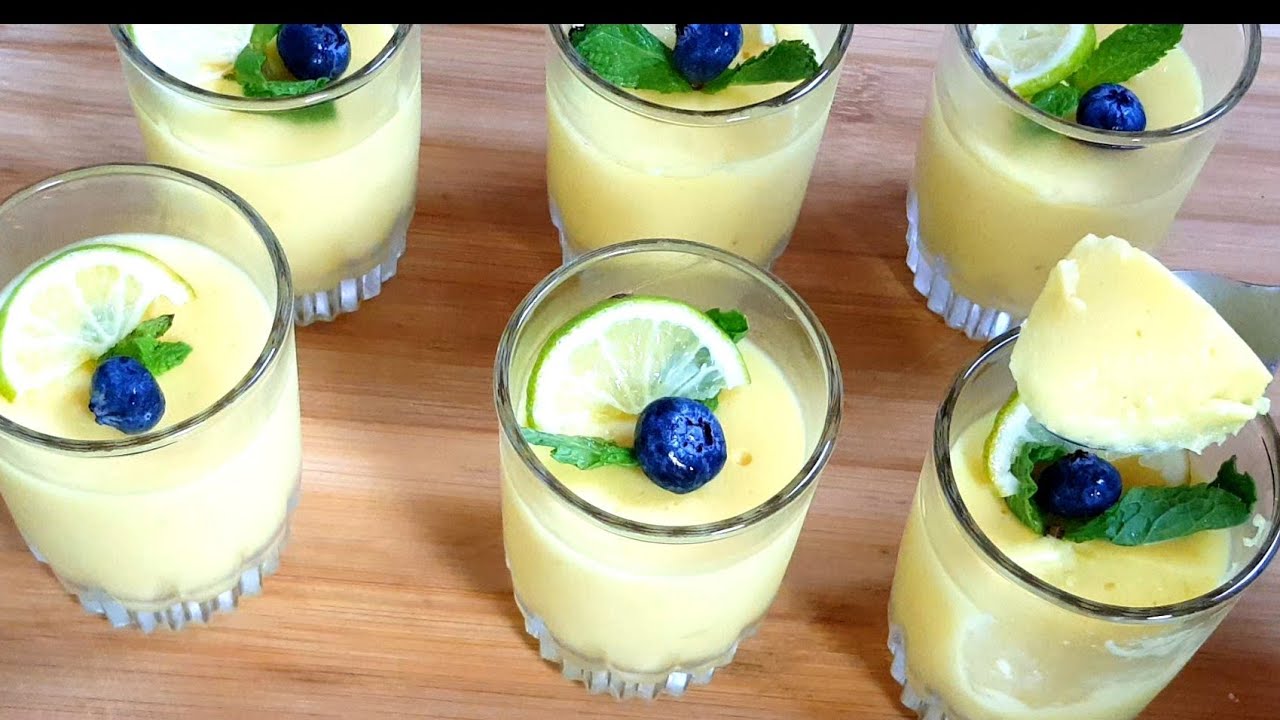 Lemon Pudding Recipe in 10 minutes || Lemon Refreshing Dessert only 4 ingredients || No oven No eggs
