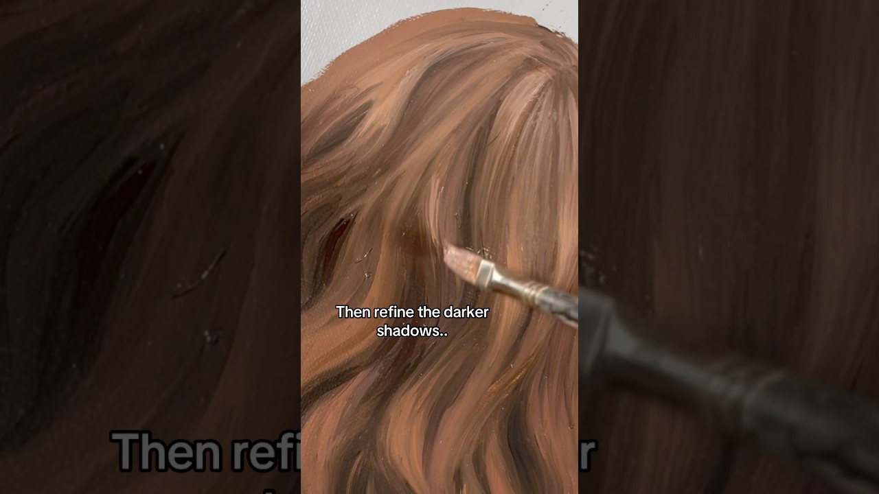 How I paint hair 🖌️🎨 #artchallenge