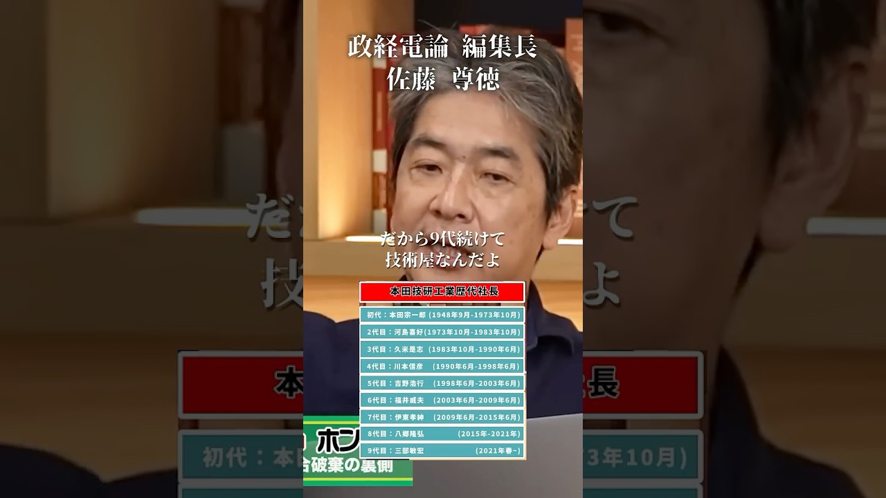 ホンダの社長は全員技術屋#井川意高#大王製紙#本田宗一郎#藤沢武夫#トヨタ#日産#ホンダ#トランプ関税#EV