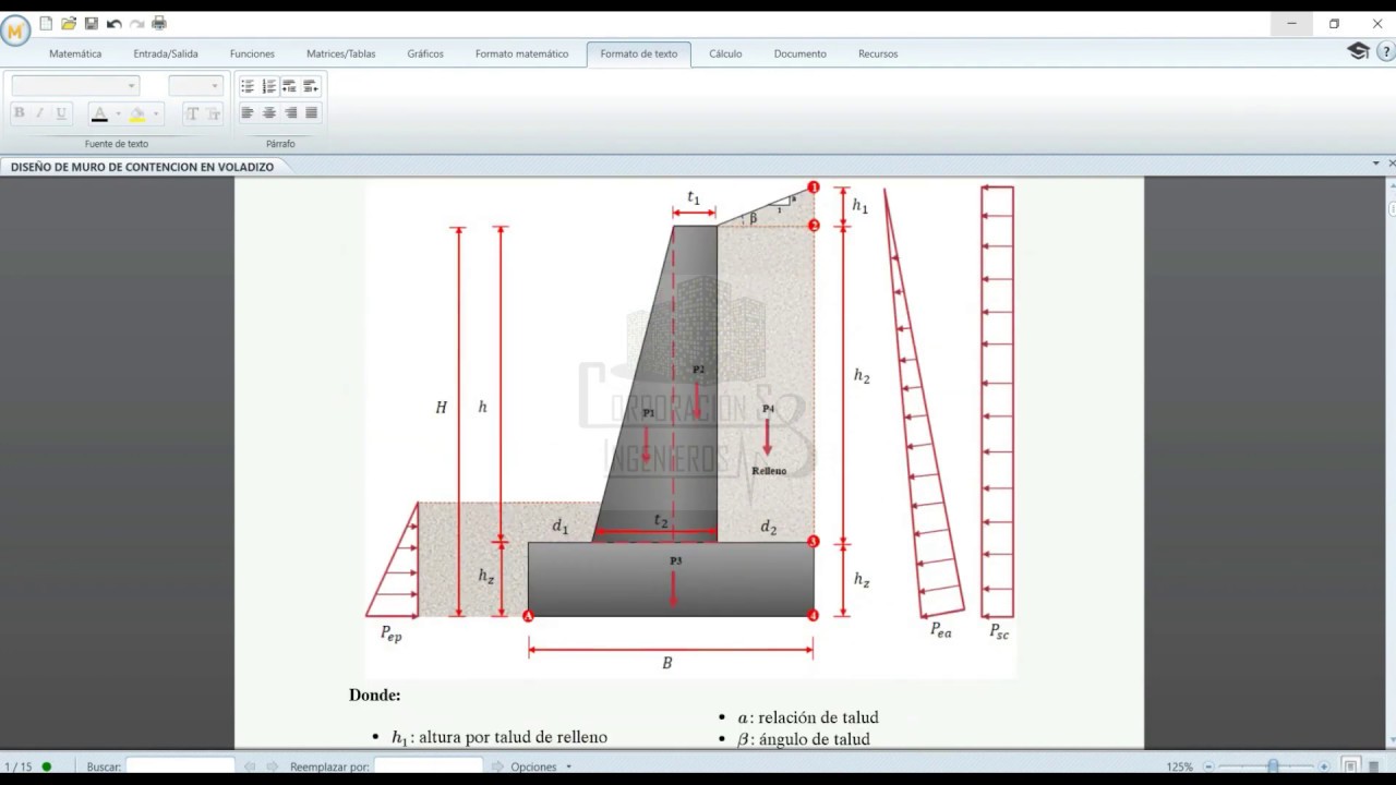 DISEÑO DE MURO DE CONTENCIÓN EN VOLADIZO EN MATHCAD PRIME