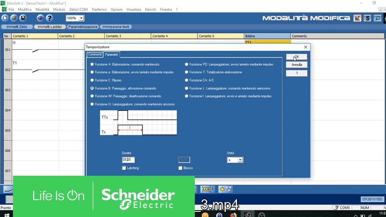 Come si configura il timer B con programmazione Ladder su Zelio Logic | Schneider Electric Italia