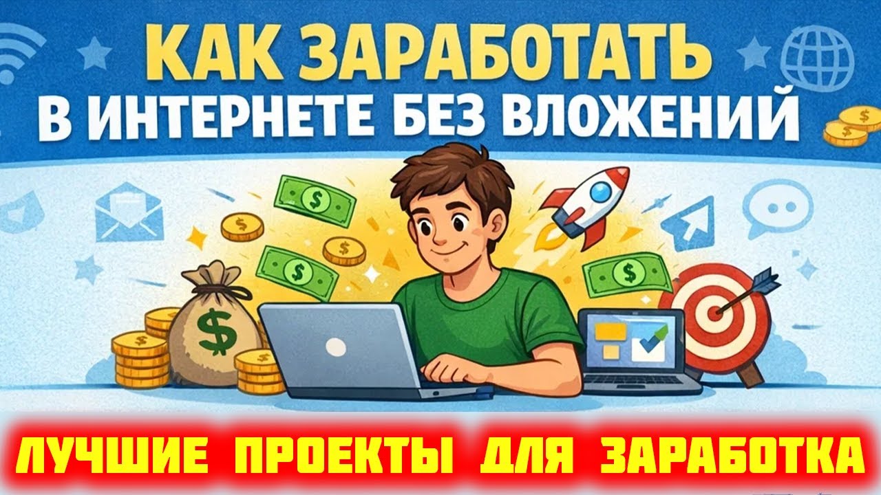 КАК ЗАРАБОТАТЬ В ИНТЕРНЕТЕ БЕЗ ВЛОЖЕНИЙ 2026. ЛУЧШИЕ ПРОЕКТЫ ДЛЯ ЗАРАБОТКА БЕЗ ВЛОЖЕНИЙ