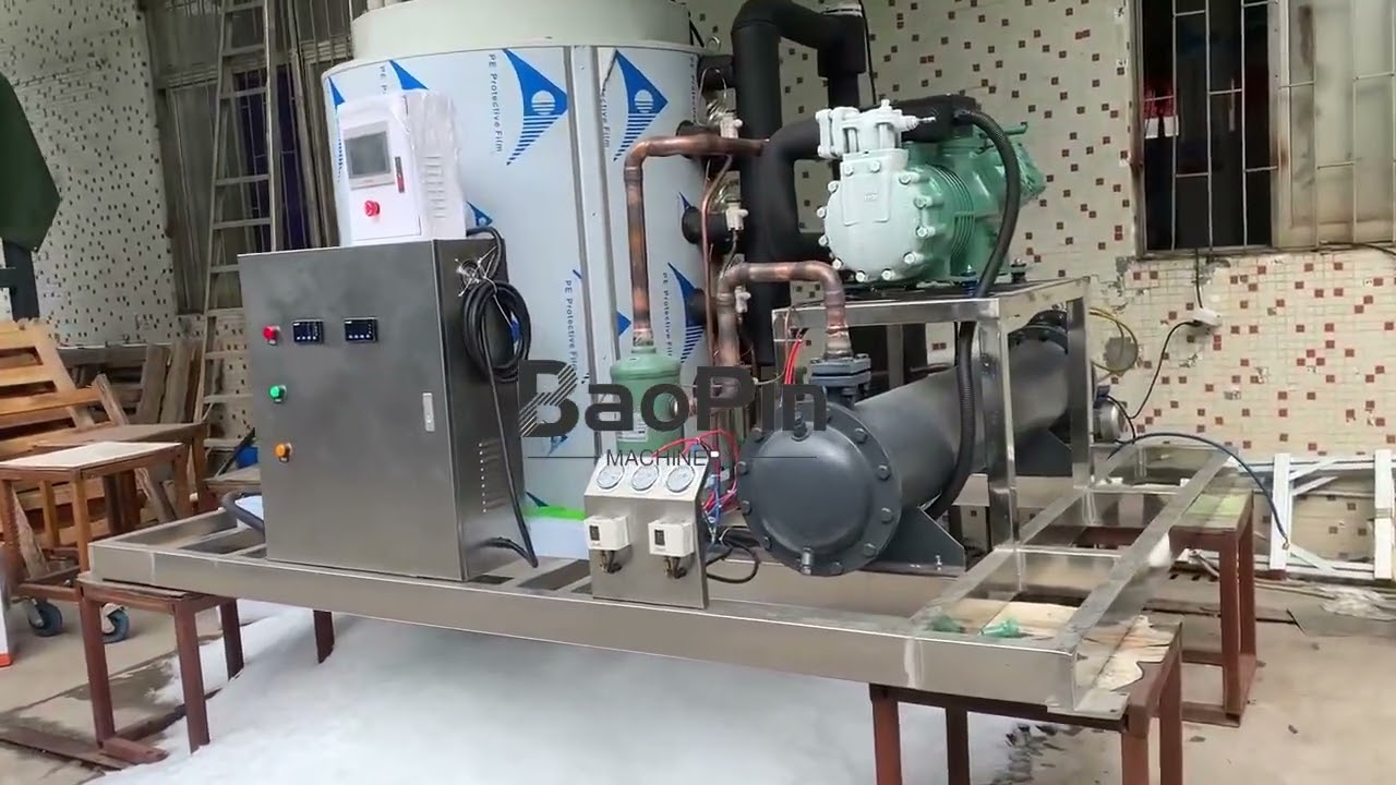 15T flake ice machine testing line for sea food preservation