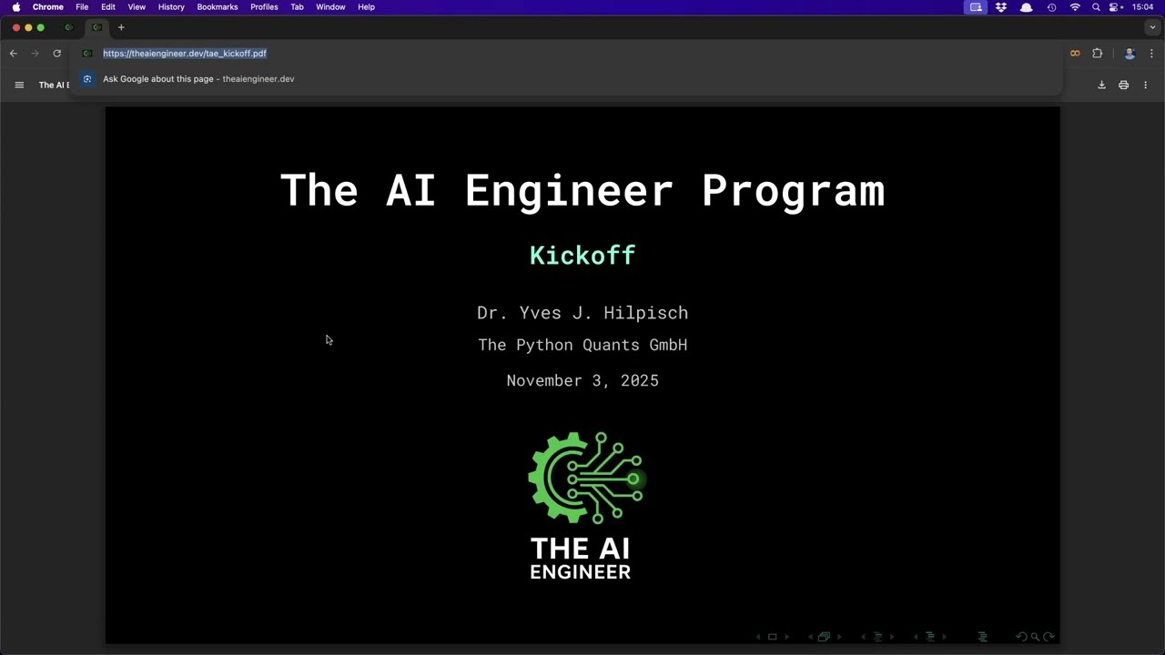 The AI Engineer — Official Kickoff Session (Nov 3, 2025)