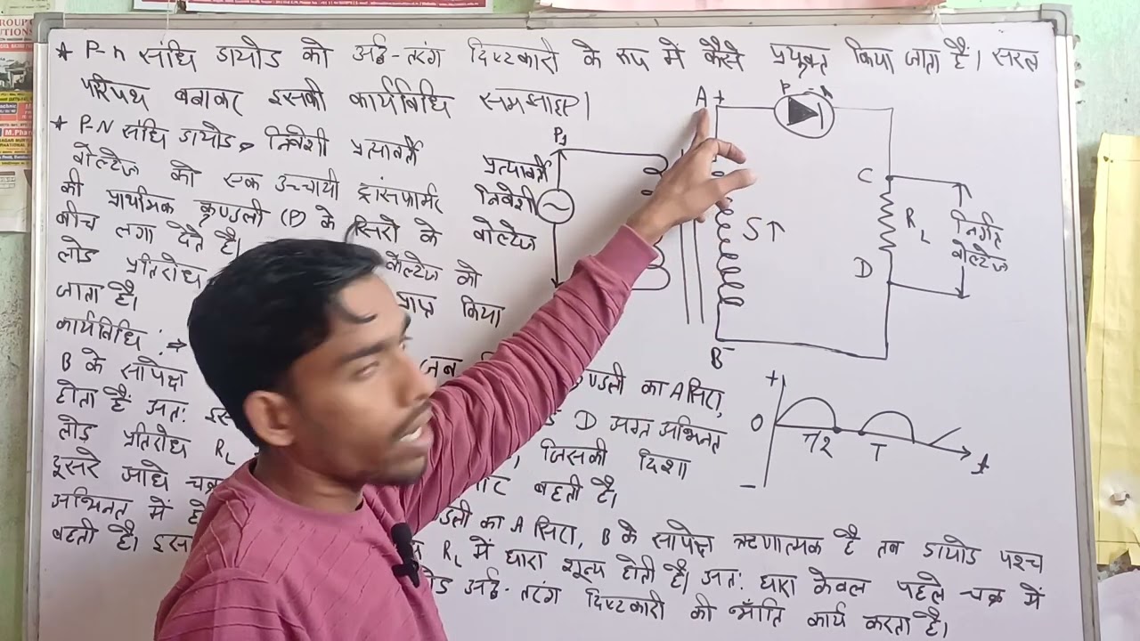 Class 12th Physics | p-n संधि डायोड | पूर्ण तरंग दिष्टकारी के रूप में | By Shivam Sir 