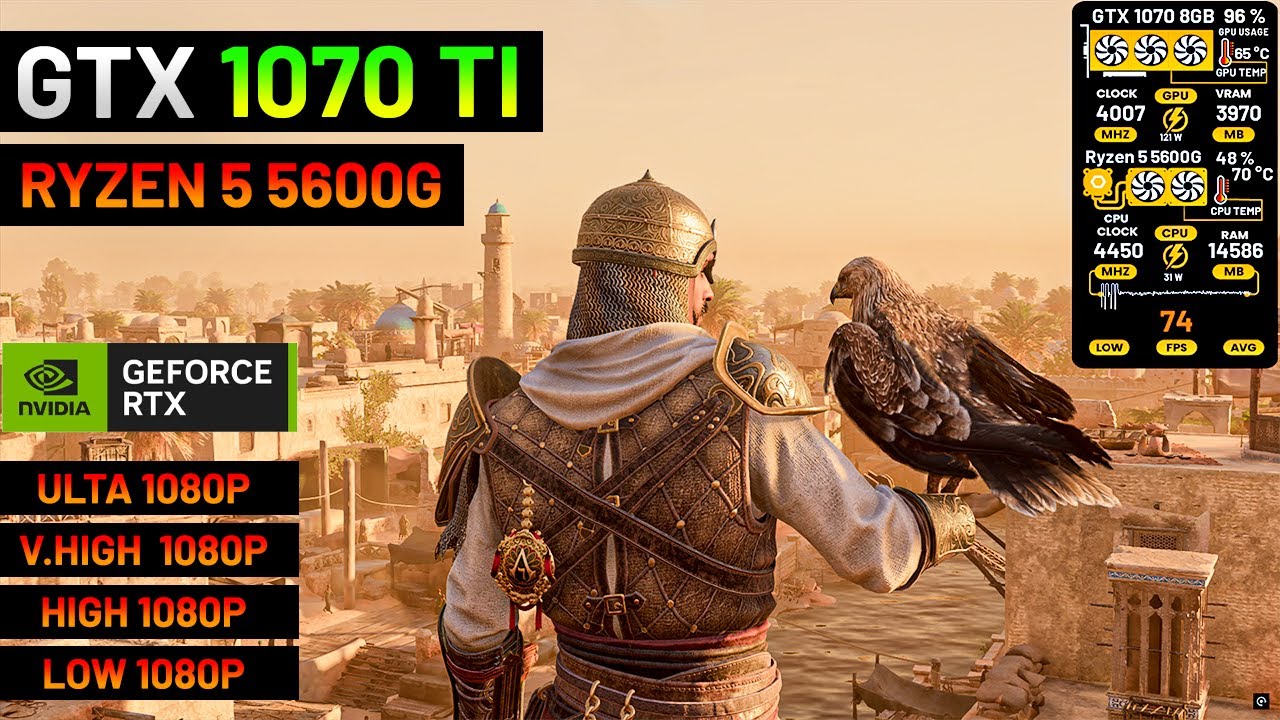 Assassin Creed Mirage on GTX 1070 8GB - Ryzen 5 5600G - All Setting Test 1080p