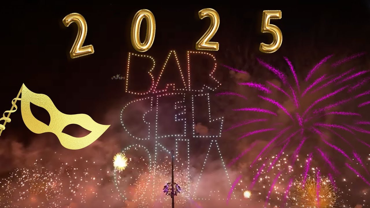 💥 500 Drones - New Year's Fireworks Show Barcelona 2025