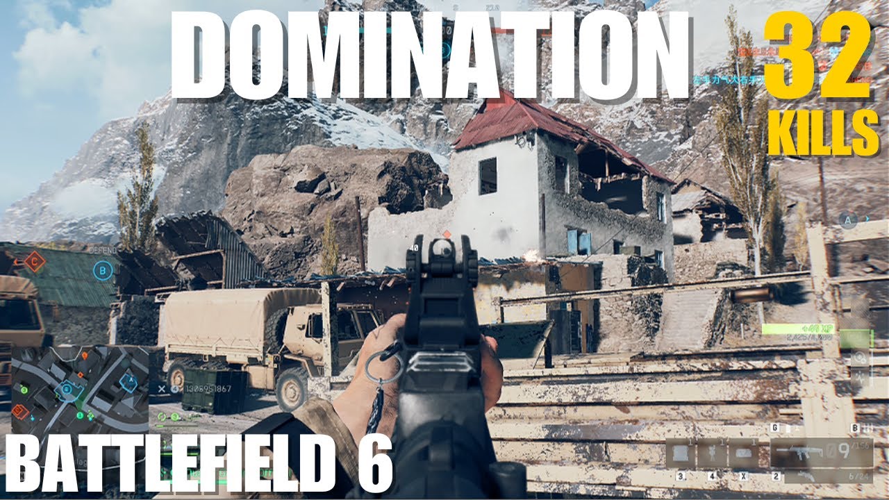 BATTLEFIELD 6 - DOMINATION 32KILLS FULL Gameplay! Liberation Peak (Iron Pass) Map