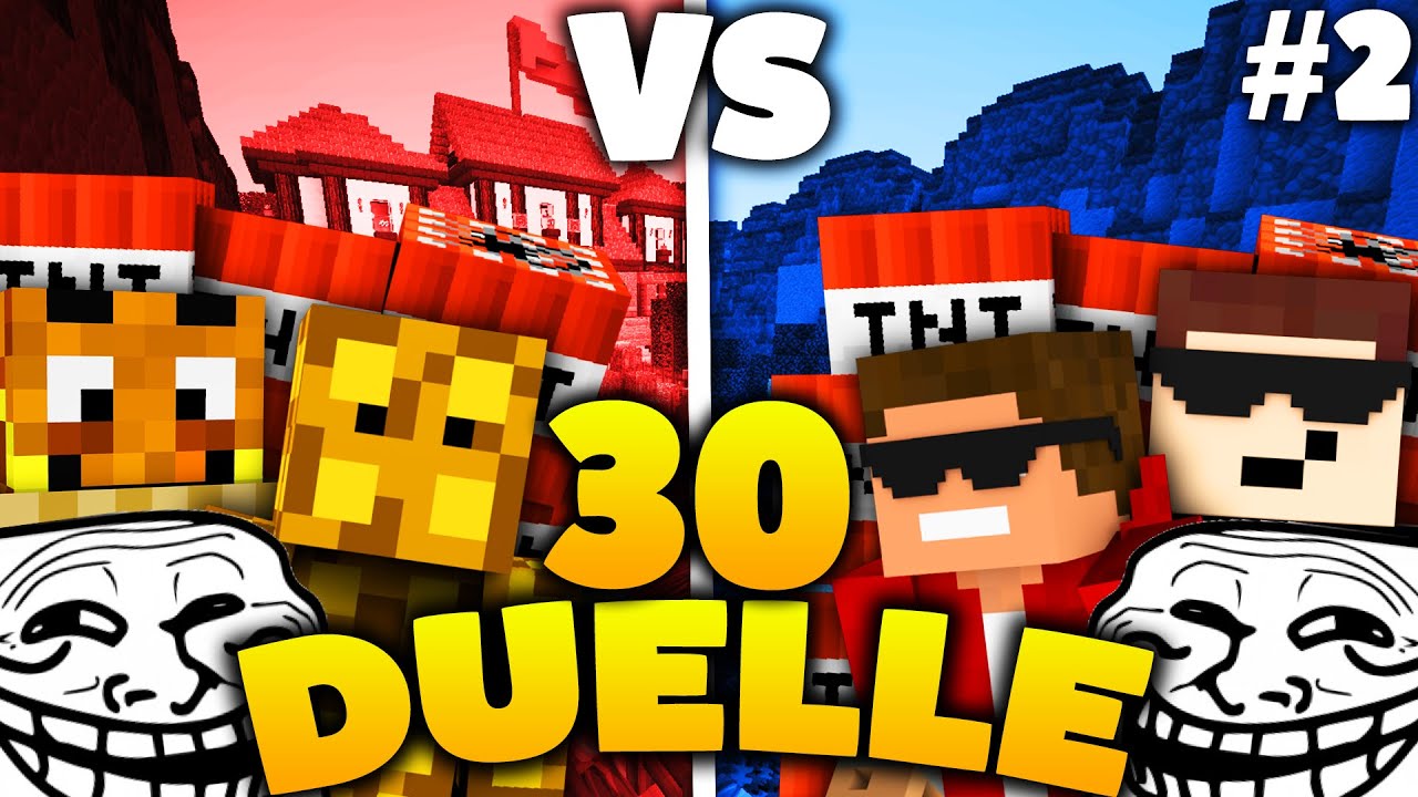 MINECRAFT 30 DUELLE #2 - GOMMEHD & FR3AKZLP VS. STURMWAFFEL & PALUTEN! - Battle Map