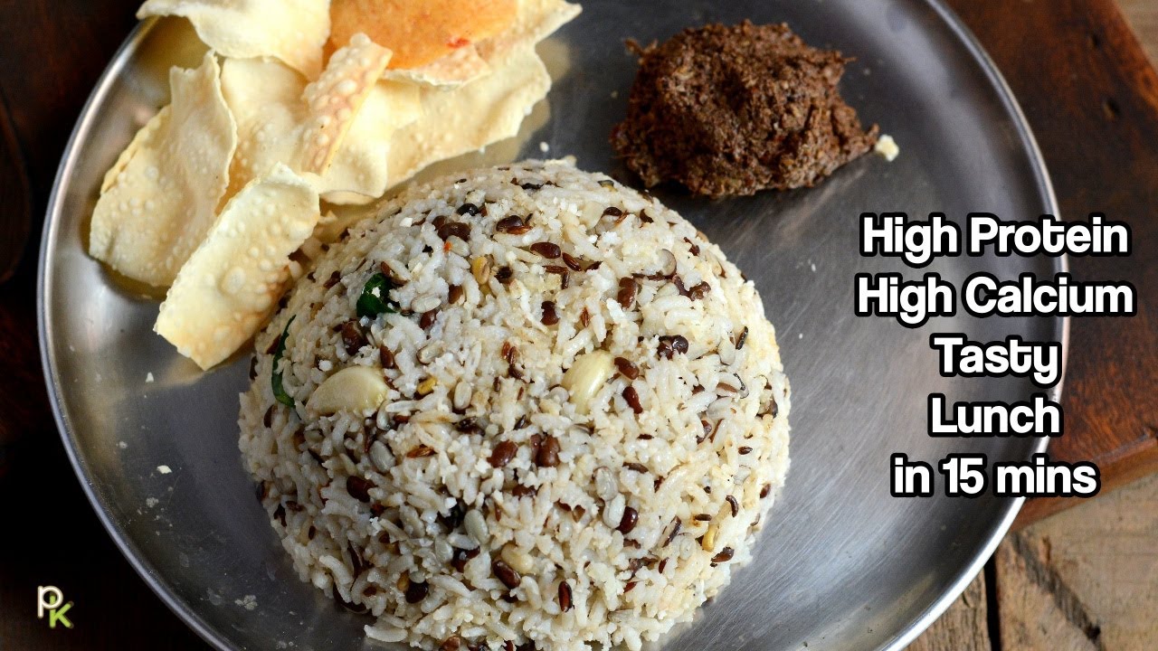 Protein-Calcium Rich Lunch in 15 mins-Urad Dal Rice-Sesame Seed Chutney- Ulundu Sadam Ellu Thuvaiyal