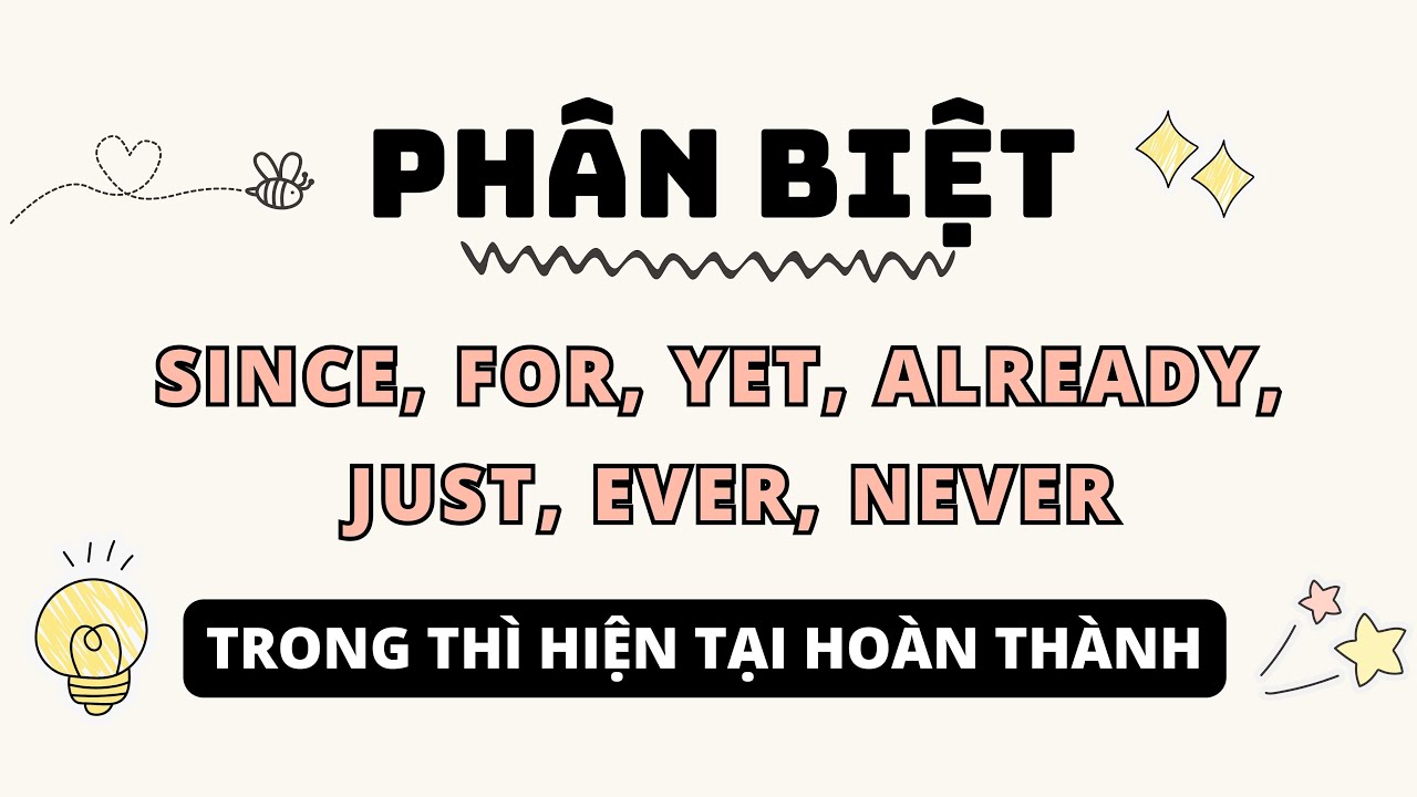 Phân biệt Since, For, Yet, Already, Just, Ever, Never - Hiện tại hoàn thành