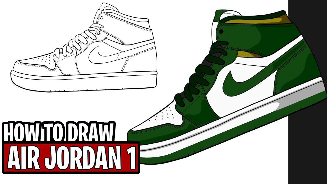 Cum sa desenezi Air Jordan 1 | How to draw Air Jordan 1 Shoes