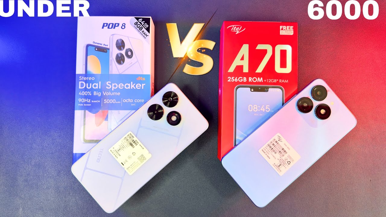Tecno Pop 8 🆚 Itel A70 ⚡ Unboxing & Comparison || Camera || Price || Full Details in Hindi