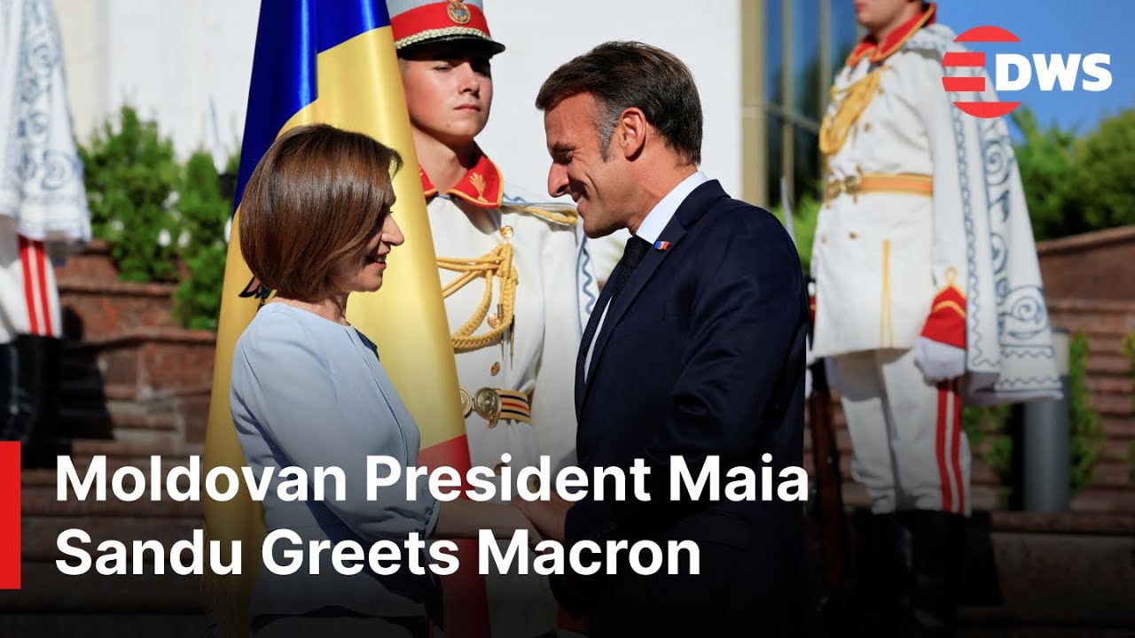 Moldovan President Maia Sandu Welcomes French President Macron at Moldova’s Independence Day | AC1E