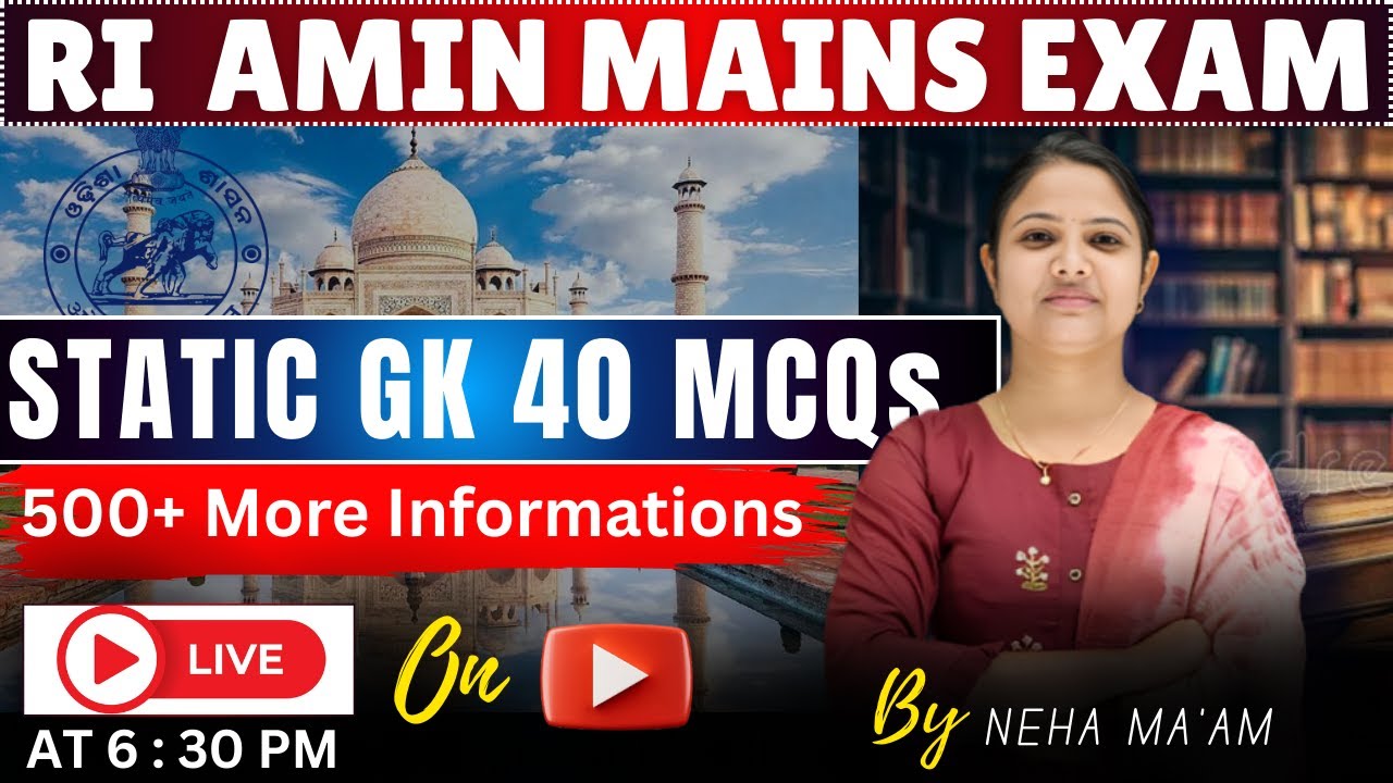 Osssc RI practice Batch Live |Static GK| Day 4| GK | TOP 40 SELECTED MCQs#osssc#ri#ari#amin#icds#sfs