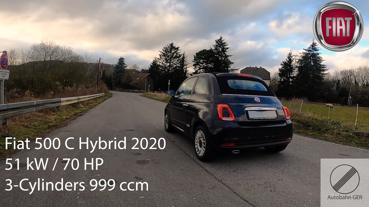 Fiat 500 C Hybrid 2020 | 70 HP | Top Speed | German Autobahn
