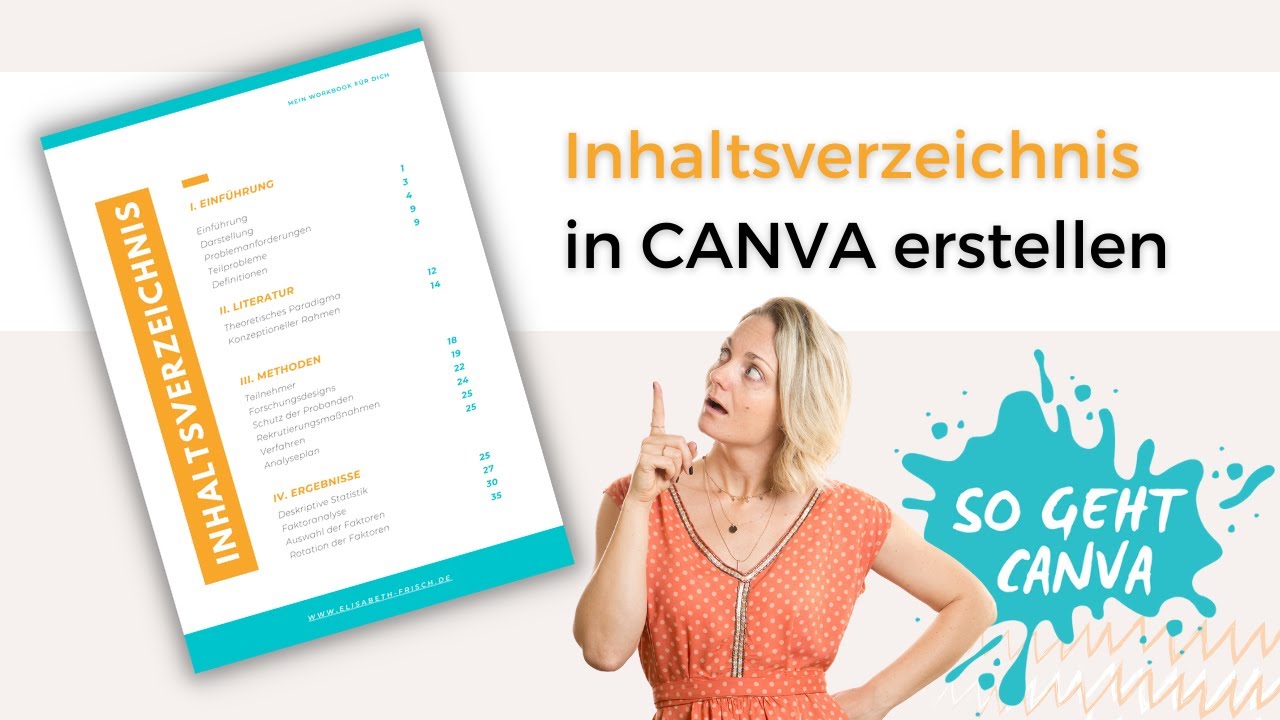 Inhaltsverzeichnis für Freebies, Workbooks und E-Books erstellen | Canva Tutorial