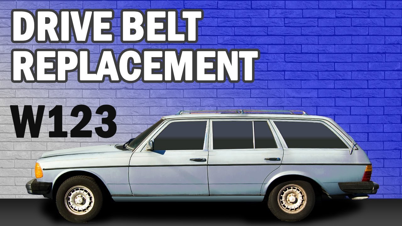 Замена приводного ремня Mercedes-Benz W123 для 300TD, 230, 240D, 280CE, 280E, 300CD и 300D