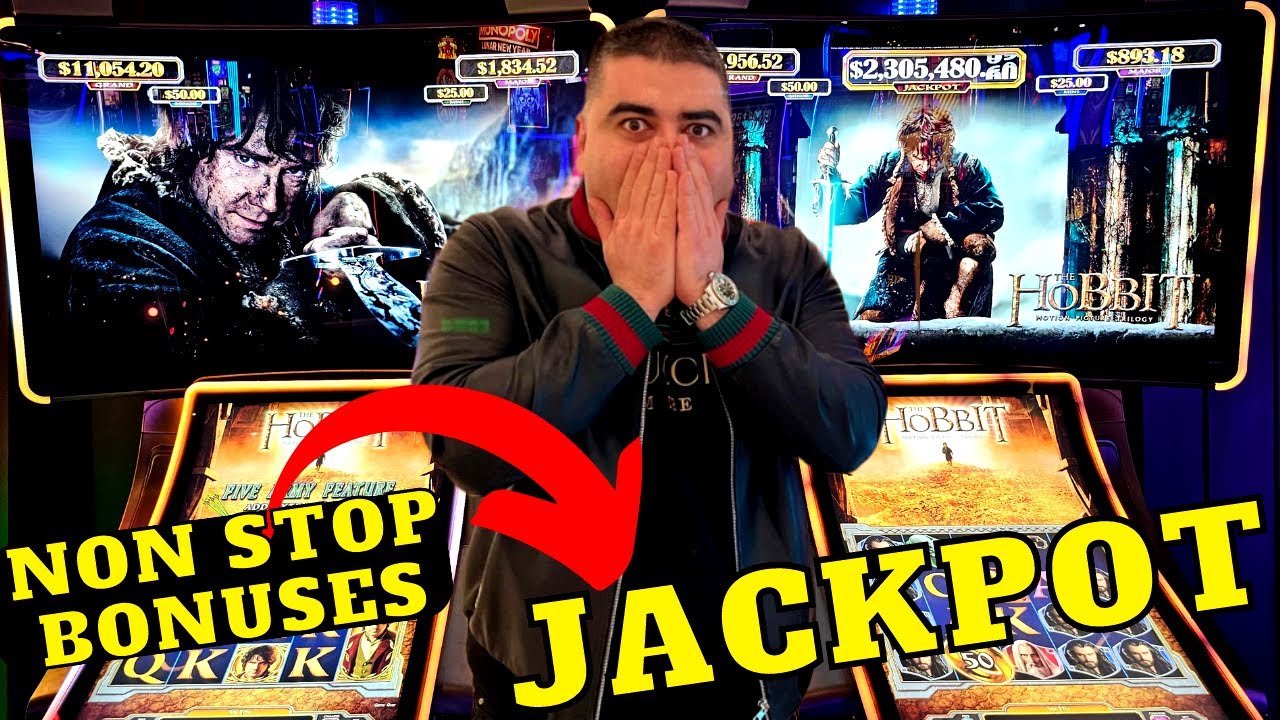 БОНУСЫ И ДЖЕКПОТЫ NON STOP на игровом автомате HOBBIT с максимальной ставкой $60