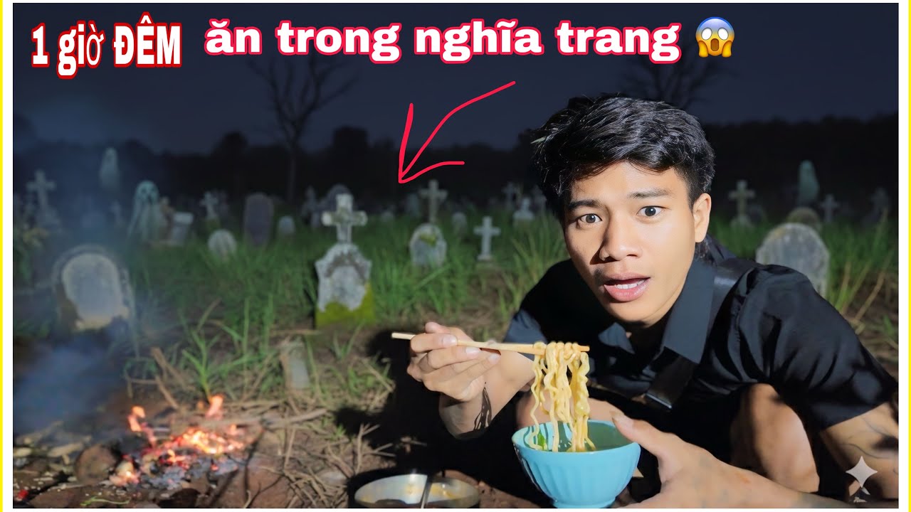 THỬ THÁCH ĂN MỲ CAY TRONG NGHĨA TRANG | Y ĐIÊU | 