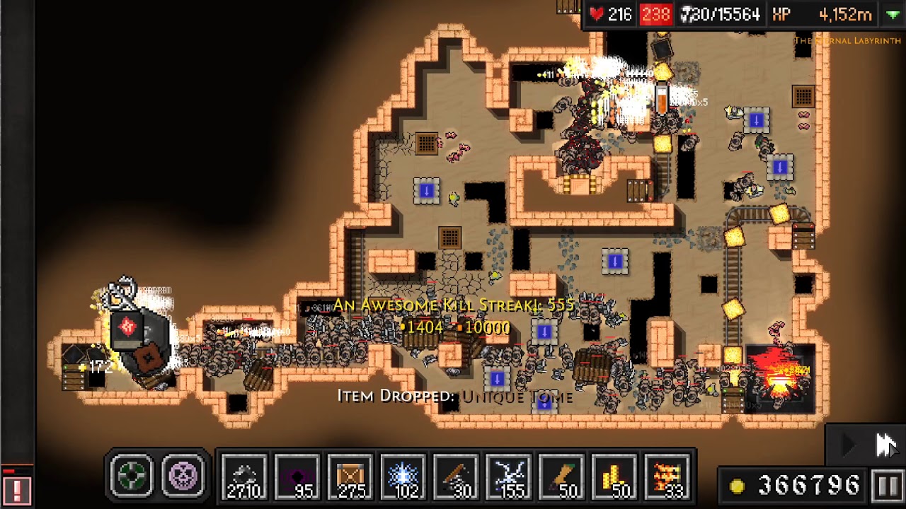 Dungeon Warfare 2, 211 Wave Rush Map clear with 0 towers built.