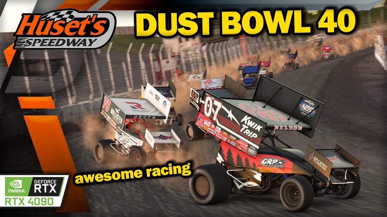 Dust Bowl 40 в Huset's — 360 Sprints — геймплей iRacing Dirt
