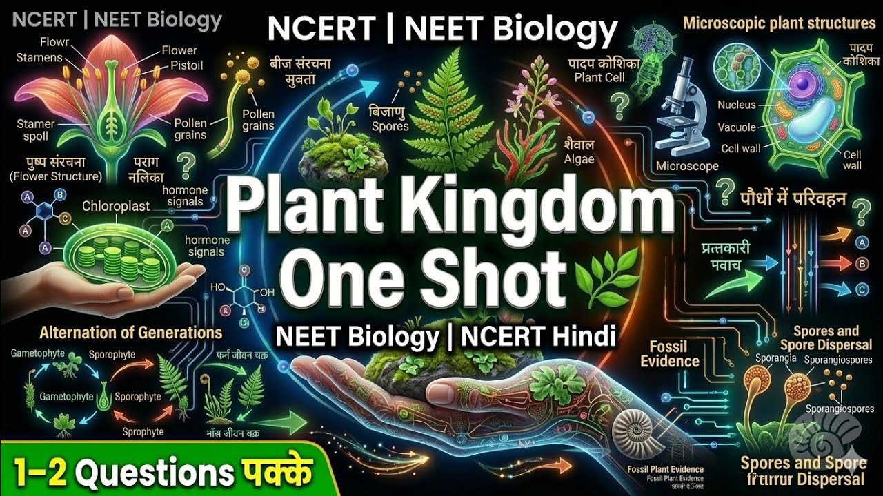 Plant Kingdom One Shot 🌿 | NEET Biology | NCERT Hindi | 1–2 Questions पक्के