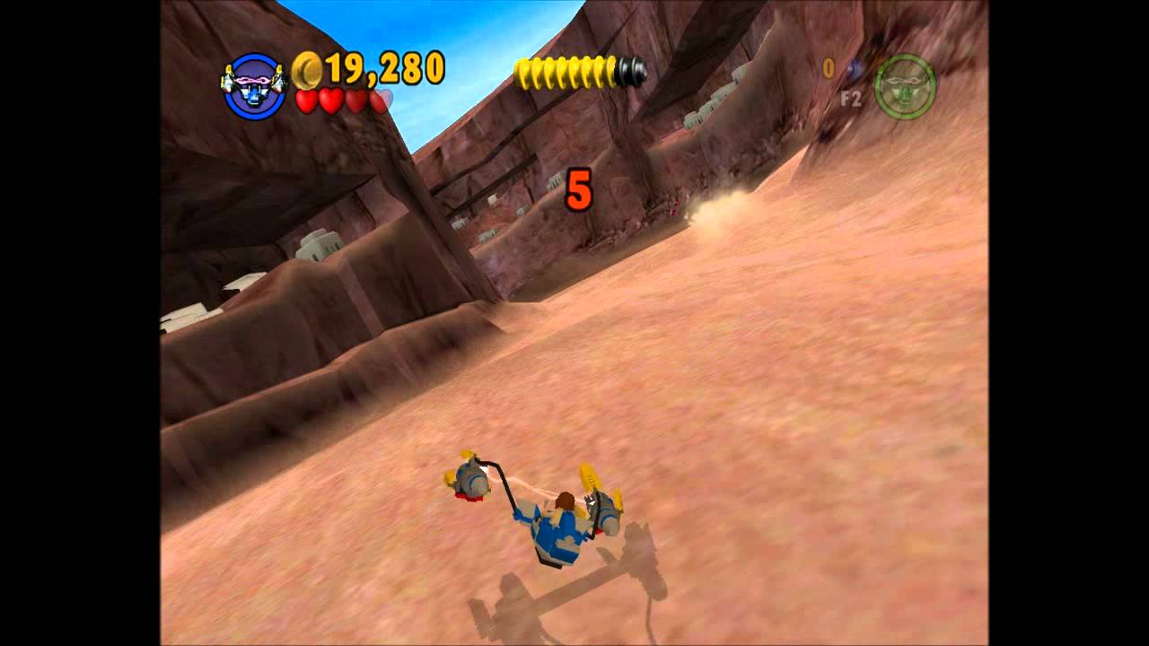 LEGO Star Wars Walkthrough Episode 1 Chapter 4 Mos Espa Race