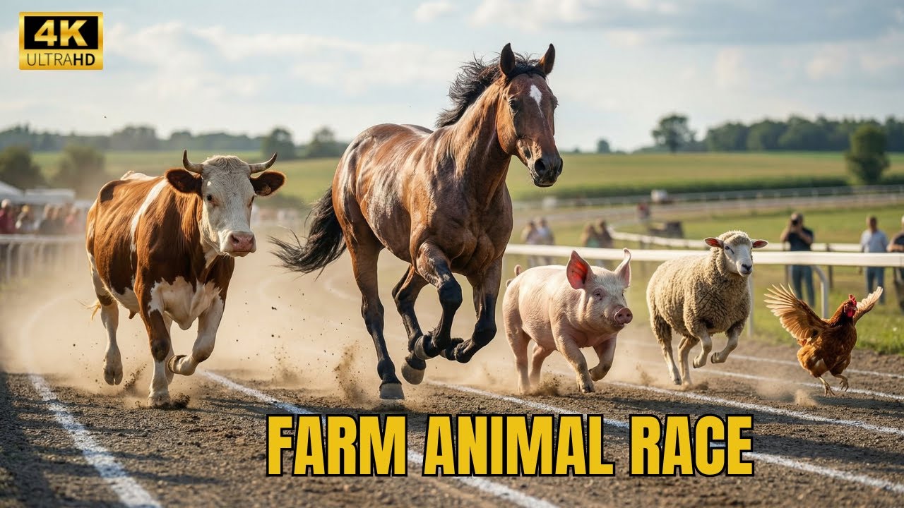 Гонки сельскохозяйственных животных 🐷🐎 | Кто самый быстрый на ферме?