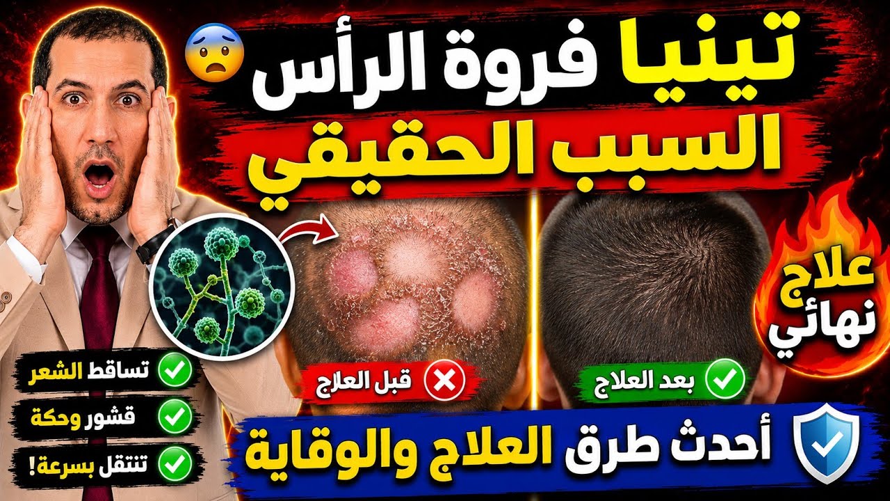 تينيا فروة الرأس (القراع)🤔 تعرف على أسبابها وأعراضها والوقاية منها 😣📝 وروشتة علاج📋 👍👌💇