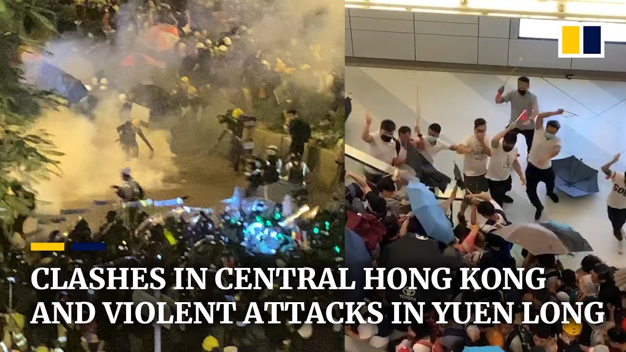 Clashes in Central Hong Kong and violent attacks in Yuen Long