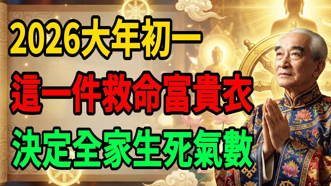 南懷瑾：警告這6個生肖，年初一千萬別穿這顏色，否則火燒功德林，禍事連連！#南懷瑾 #2026運勢 #赤馬年 #佛法智慧 #修心修行 #丙午年 #五行改運 #佛教文化