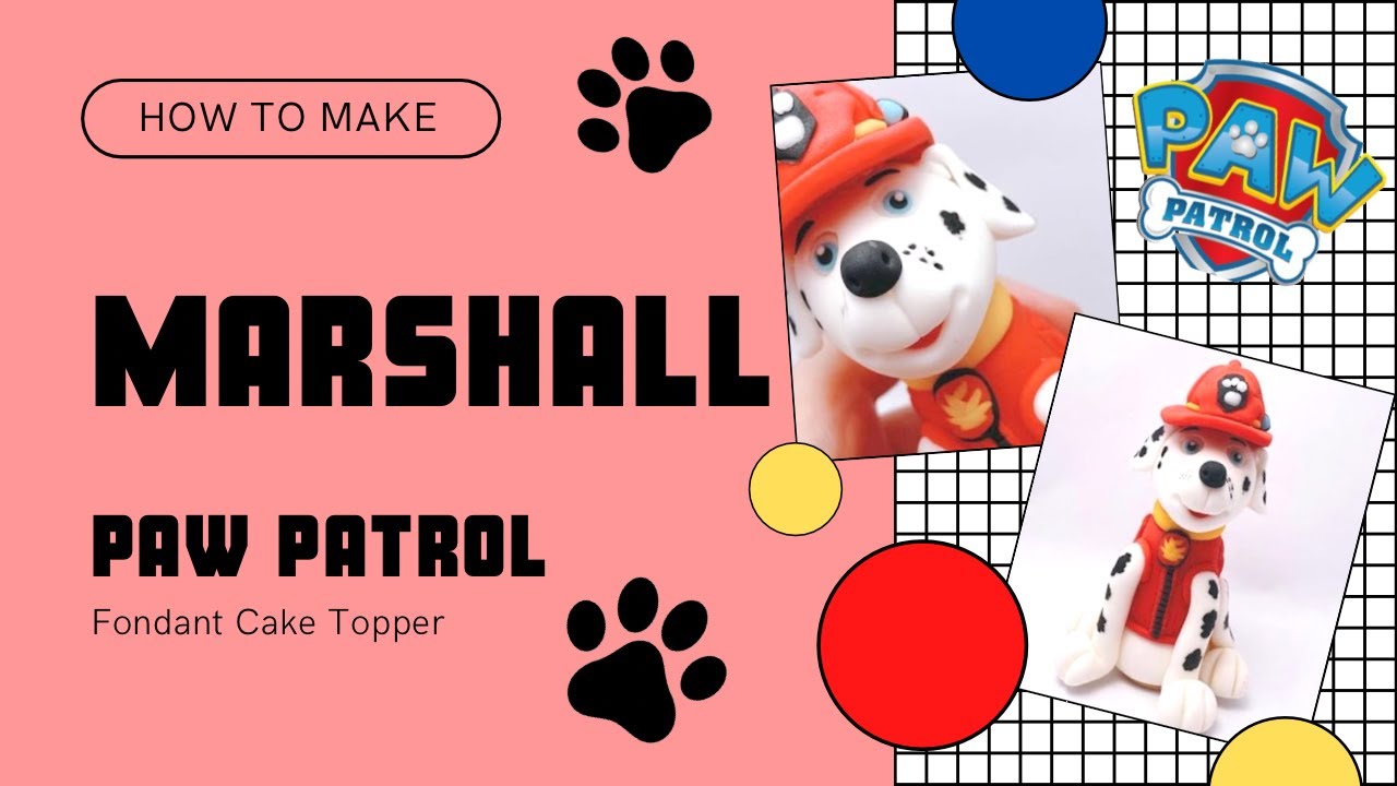 PAW PATROL |  MARSHALL | fondant cake topper ( fondant dog )