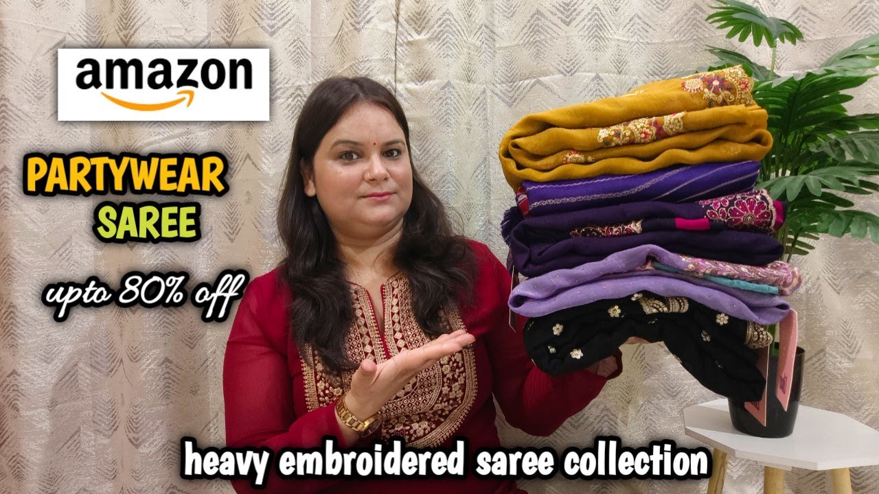 Amazon SALE upto 80% off || Amazon partywear saree haul new collection 