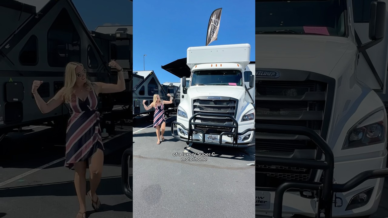 It&rsquo;s called a &lsquo;Super C&rsquo; for a reason 💪 Tour this custom Show Hauler motorhome #rv #travel #rvlife