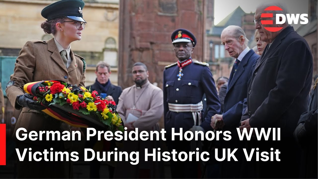 German President and Wife Tour Coventry Cathedral, Commemorating World War Two | DWS News | AC1N