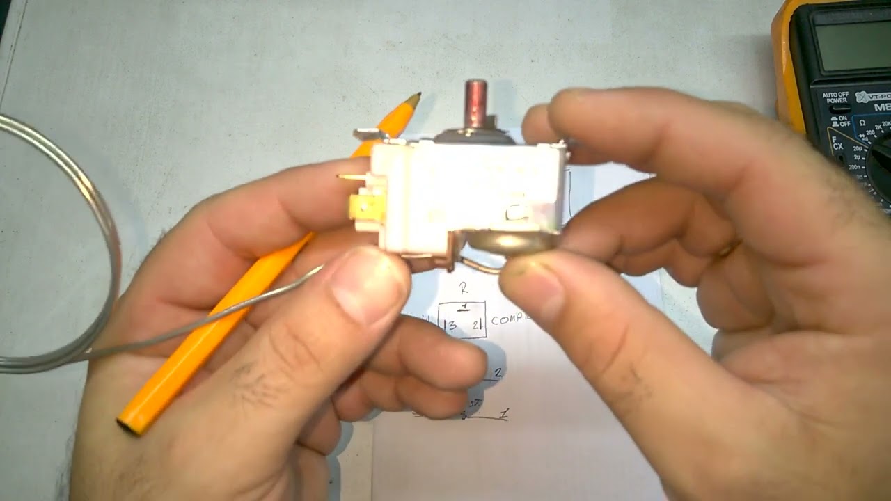 Termostato de heladera de tres terminales con resistencia de deshielo Correcta conexión paso a paso