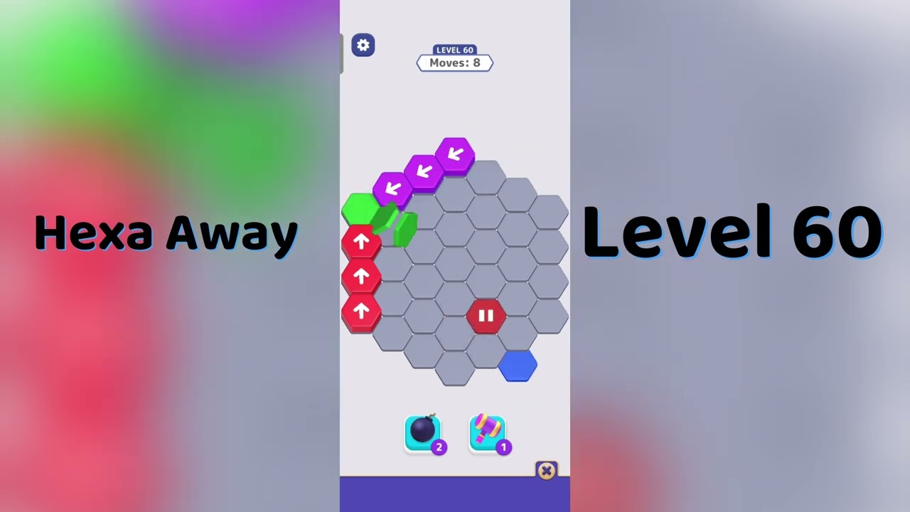 🧠 Hexa Away Level 60 Walkthrough