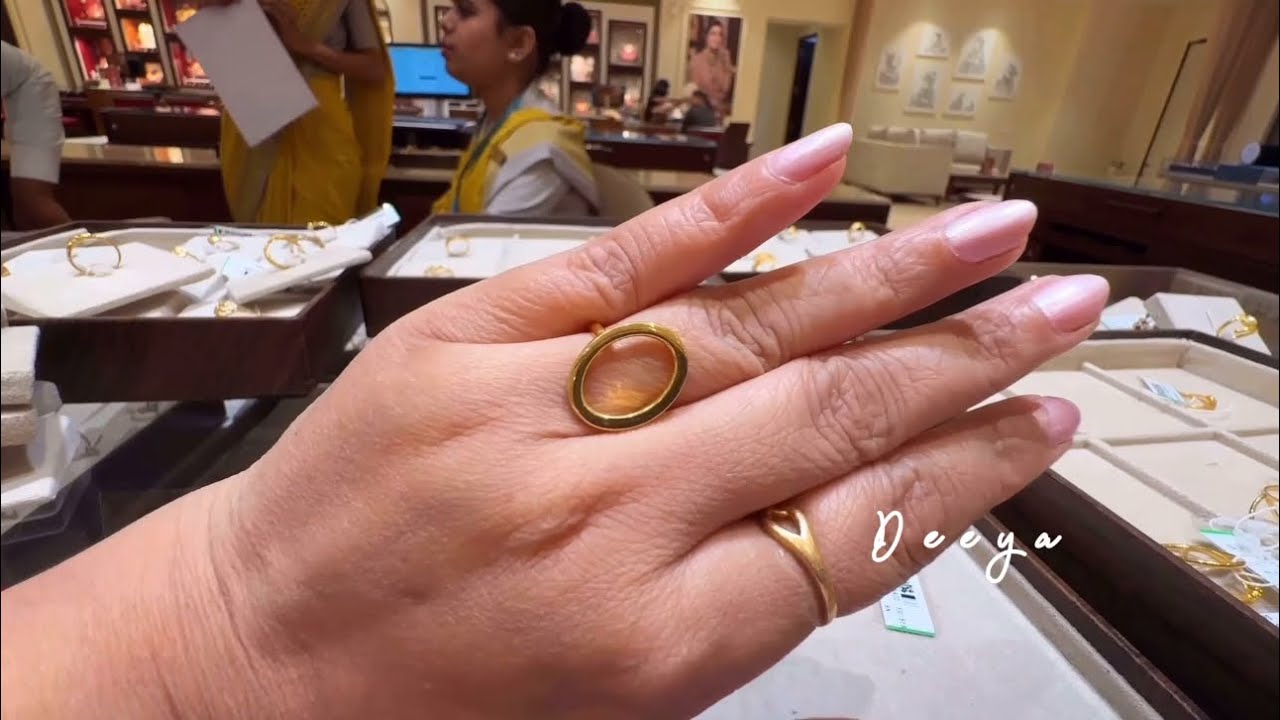Starting @1gram Tanishq Daily wear Gold Finger Ring Designs With Price/Light Weight Gold Rings/Deeya
