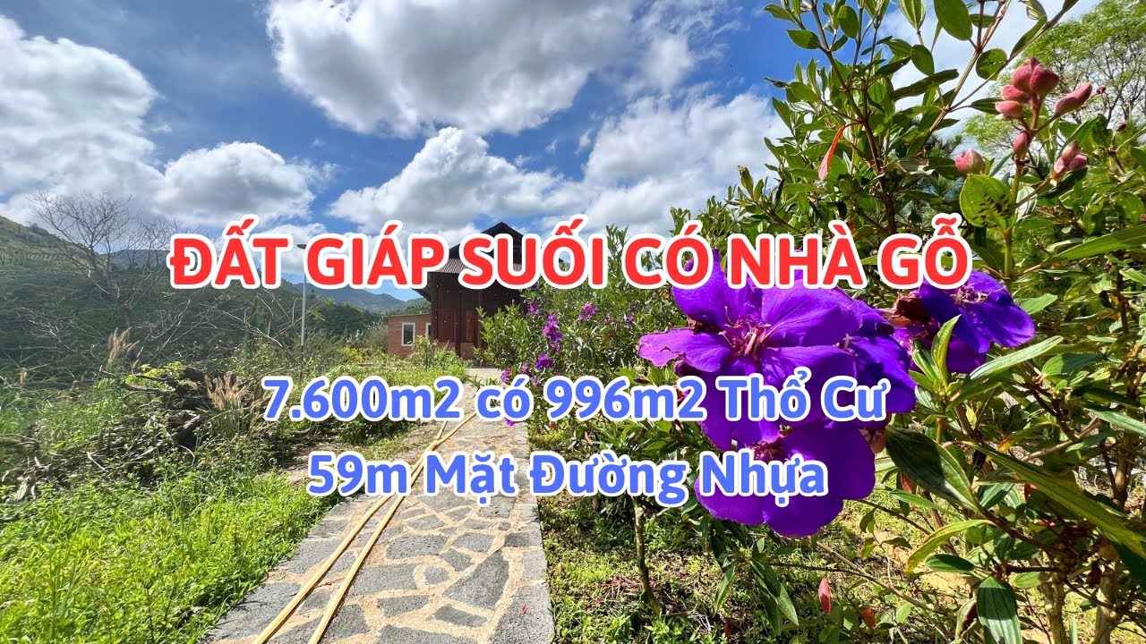 🔴(680) Đât Giáp Suối Có 996m2 Thổ Cư, Nhà Gỗ | Bất Động Sản Bảo Lộc