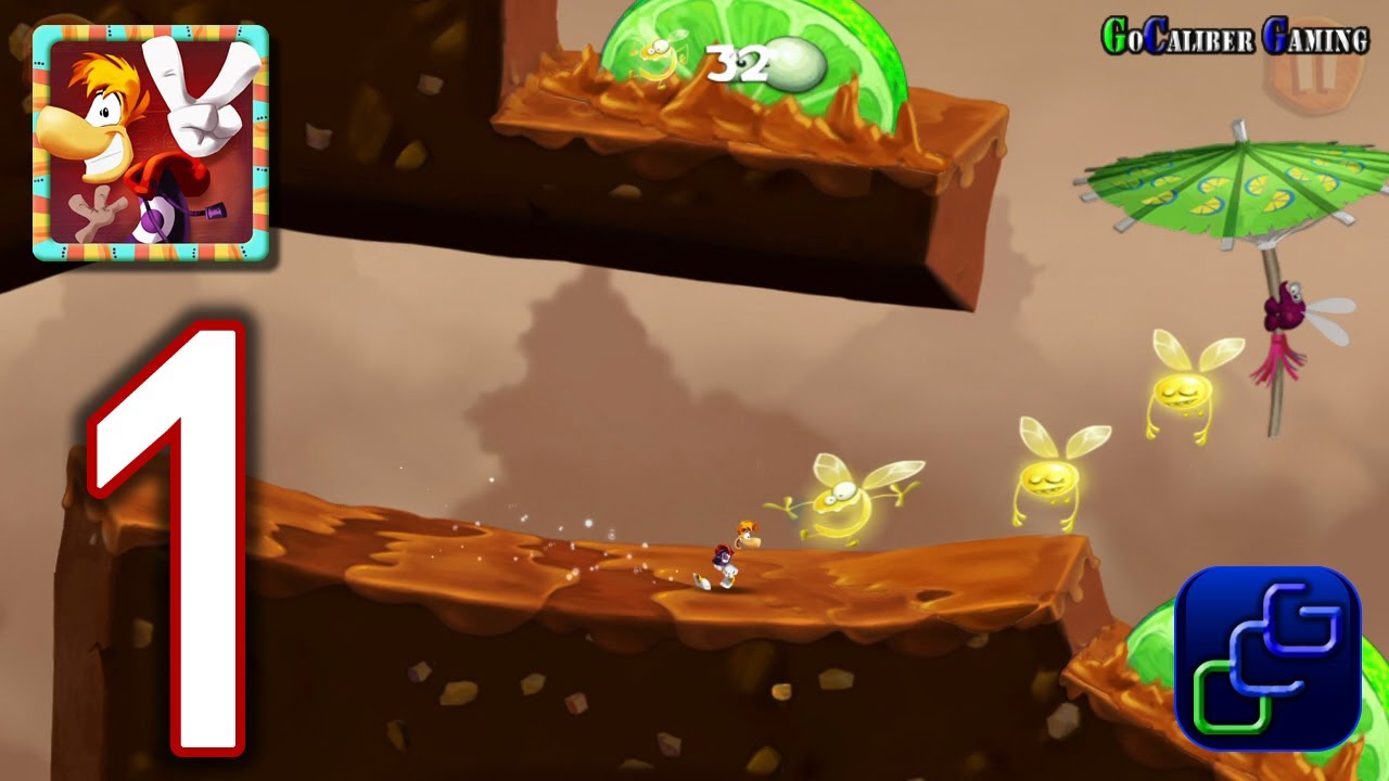 RAYMAN Fiesta Run Android Walkthrough - Gameplay Part 1 - Level 1-4 PERFECT 100%