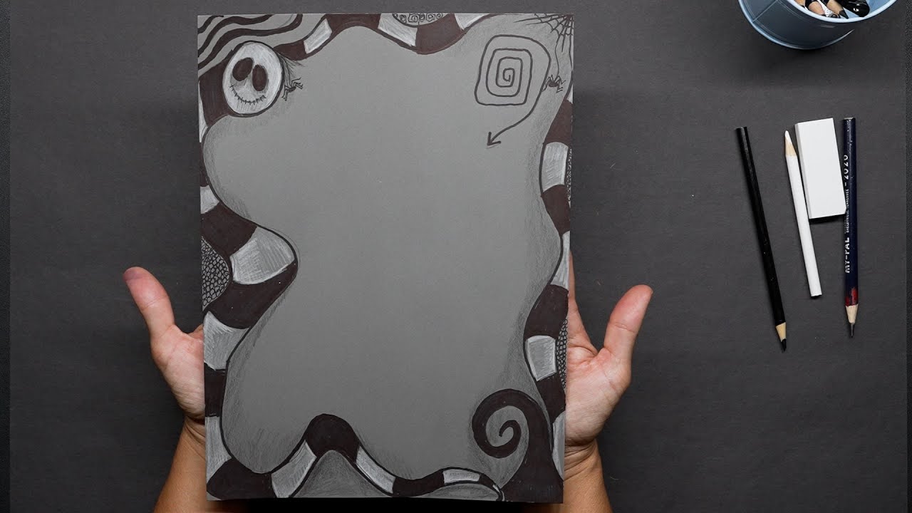 Tim Burton Style Frame | Creepy-Cool Art Lesson for Kids 🎨