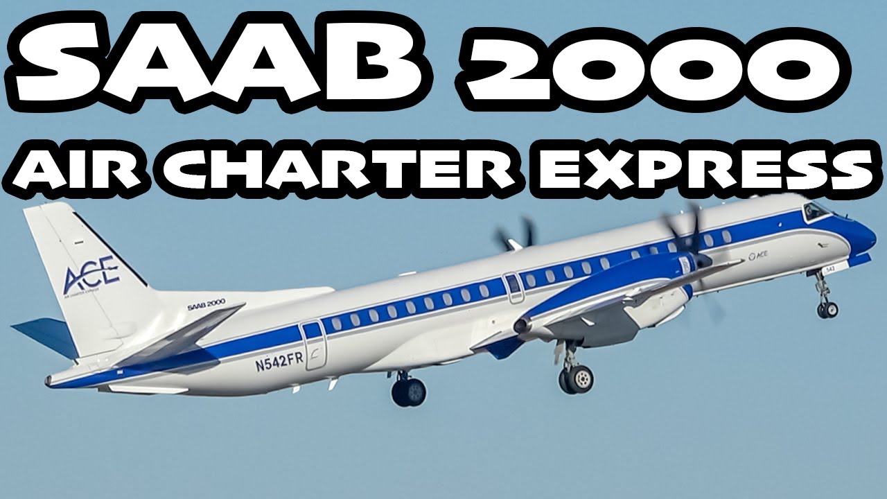 RARE SAAB 2000!! Air Charter Express landing and departing Montreal/Mirabel (YMX / CYMX)