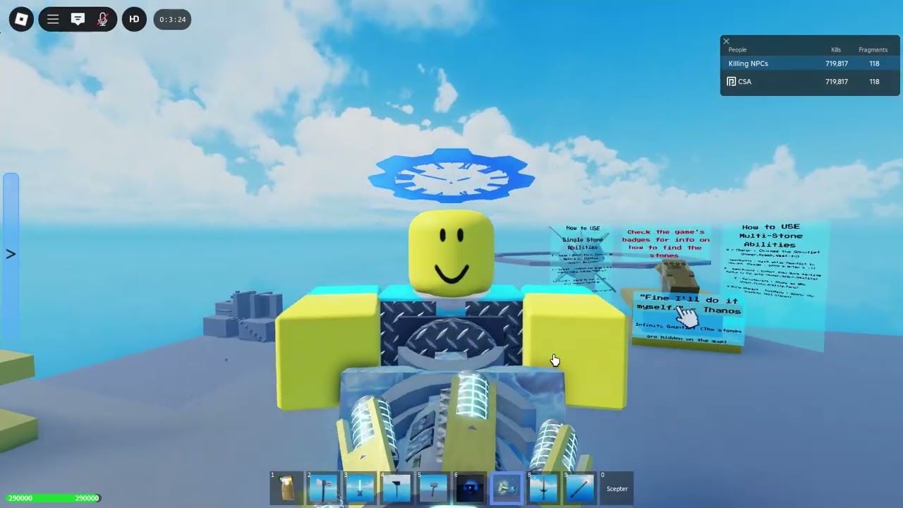 Roblox Infinity Gauntlet Thanos Simulator: Answering questions!