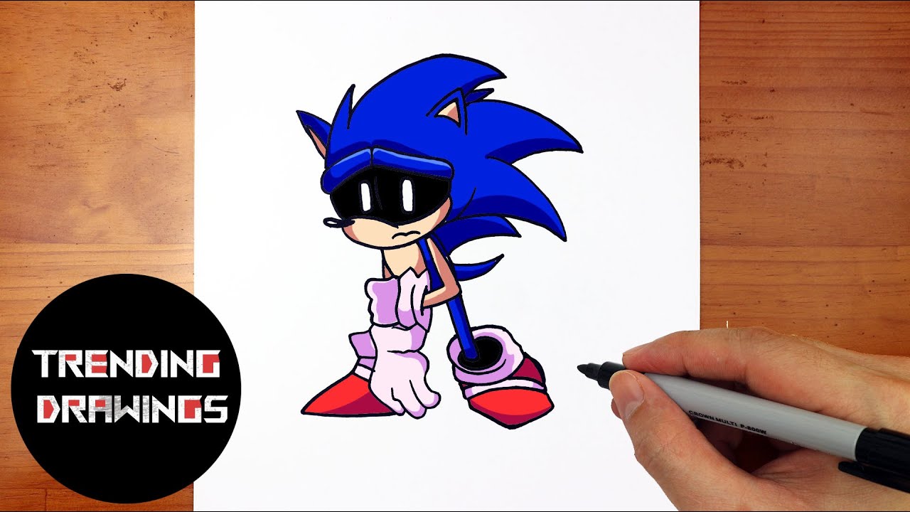How To Draw FNF Lost My Mind Sonic