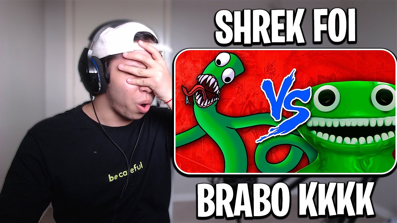 REACT Jumbo Josh(Garten of Banban) Vs. Green(Rainbow Friends - Roblox) - Batalha de Rap